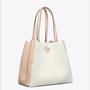 Tory Burch McGraw Shearling Leather Tote
